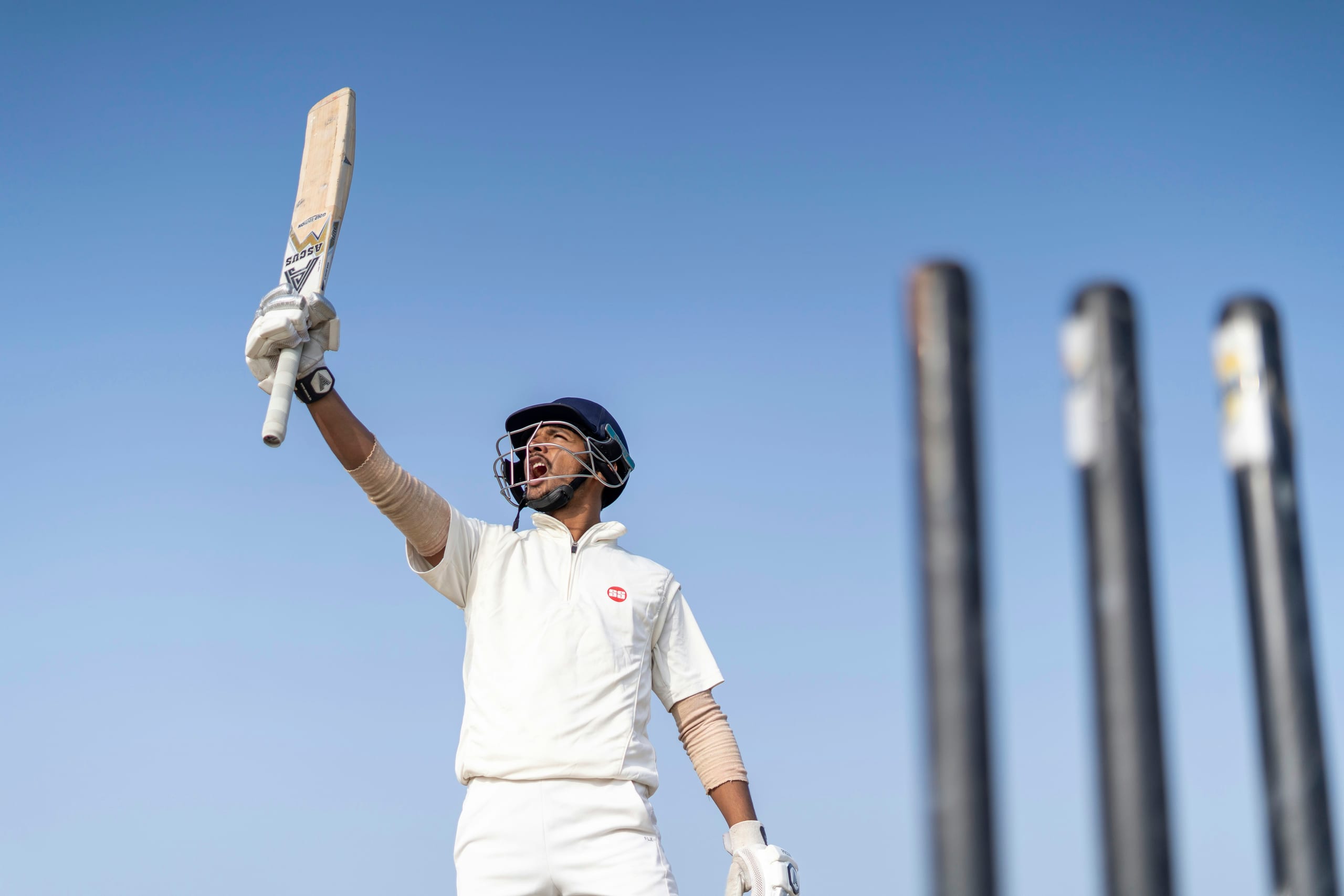 Apex Pro English Willow Bat — Grade 1 English willow, hand-selected for straight grain and pressed to a mid-blade sweet spot.